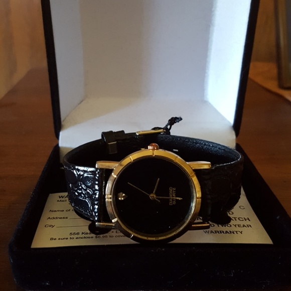 designer classic Accessories - Women's Watch,  black band, genuine diamond